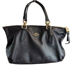 COACH F30565 ALLY SATCHEL Black Light Gold.  SZ: Medium